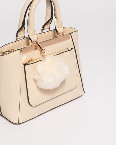 Ivory Leah Pocket Mini Tote Bag
