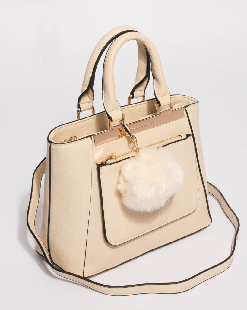 Ivory Leah Pocket Mini Tote Bag