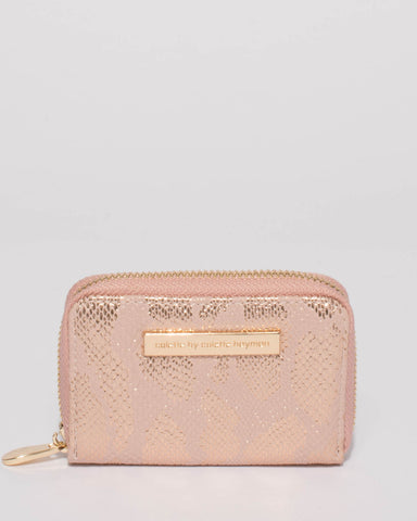 Pink Croc Multi Credit Card Purse