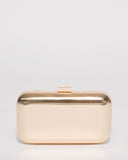 Gold Quinn Hardcase Clutch Bag