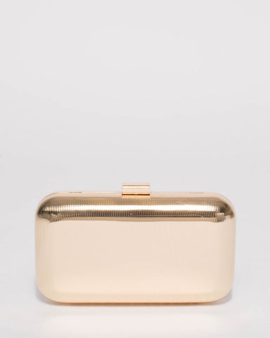 Gold Quinn Hardcase Clutch Bag