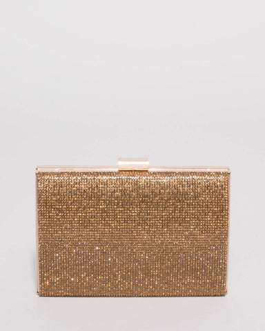 Gold Eliza Sparkle Clutch Bag