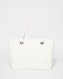 White Punchout Alana Tote Bag