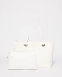 White Punchout Alana Tote Bag
