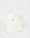 White Punchout Alana Tote Bag