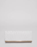 White Sasha Pleat Clutch Bag