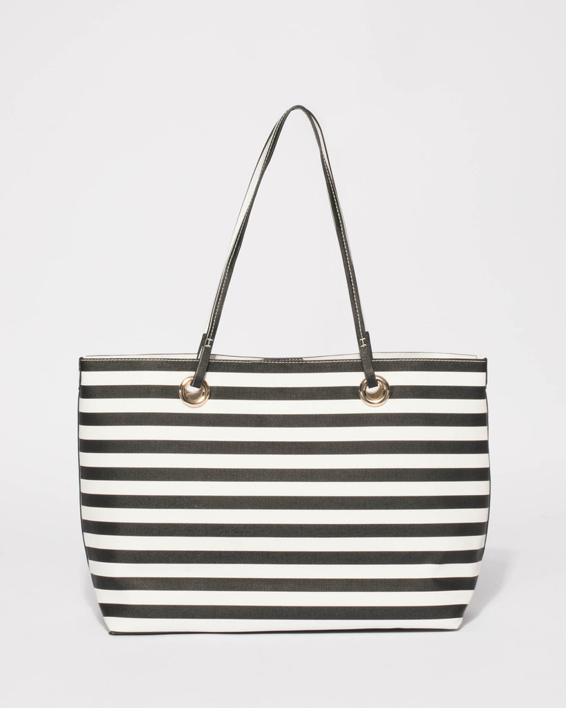 Monochrome Stripe Alana Tote Bag