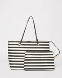 Monochrome Stripe Alana Tote Bag