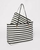 Monochrome Stripe Alana Tote Bag