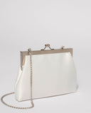 White Leila Clip Clutch Bag