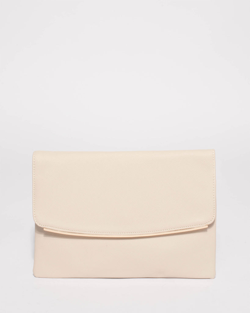 Ivory Sienna Flat Clutch Bag