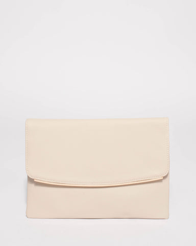 Ivory Sienna Flat Clutch Bag