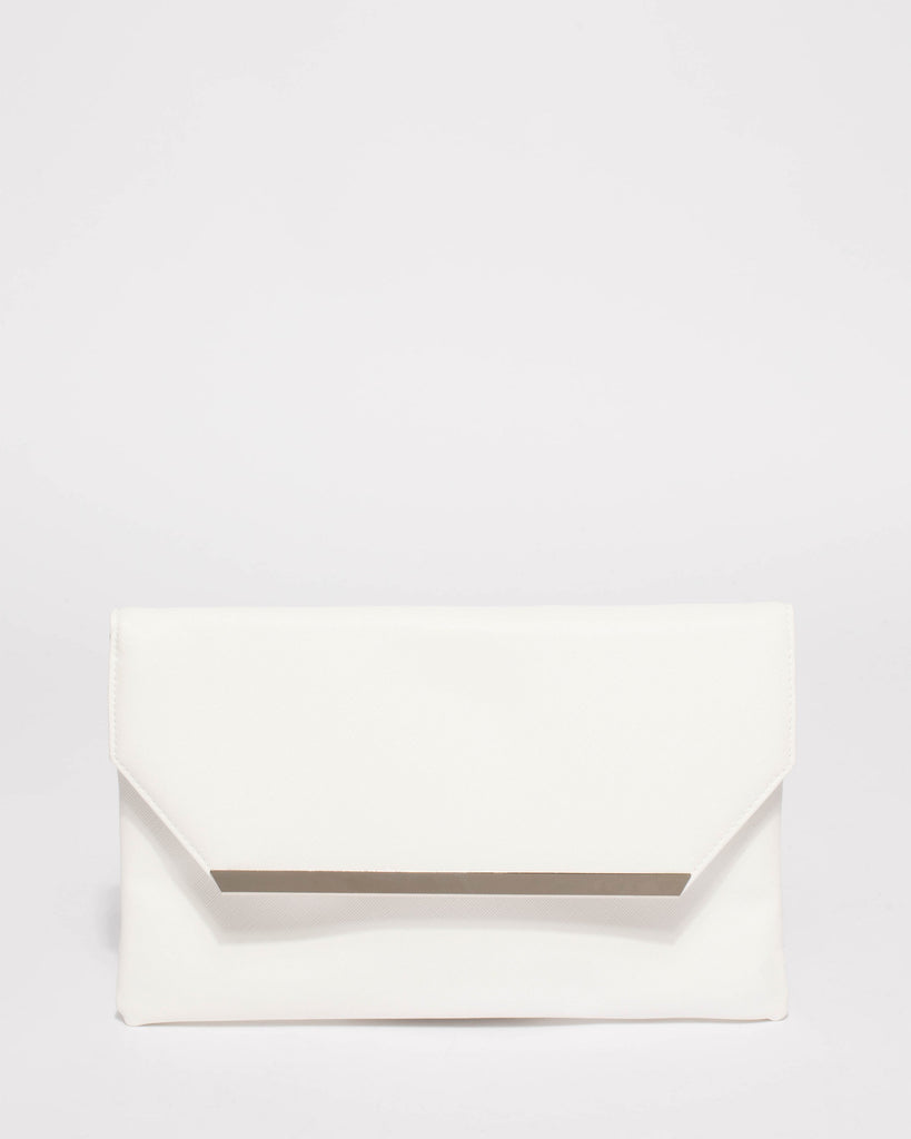 White Ginger Fold Over Clutch Bag