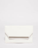 White Ginger Fold Over Clutch Bag