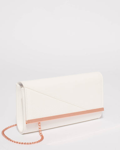 White Alexa Evening Clutch Bag