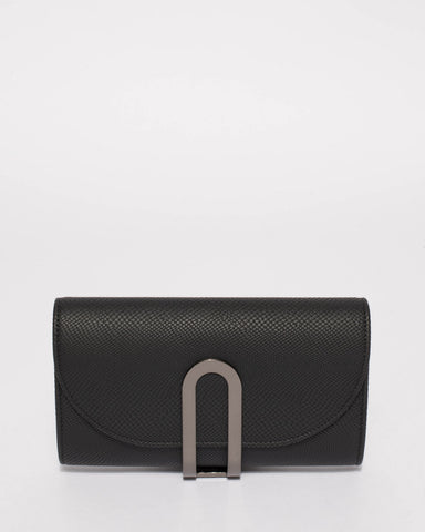 Black Shal Small Hardware Clutch Bag