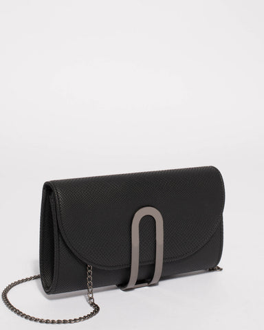 Black Shal Small Hardware Clutch Bag