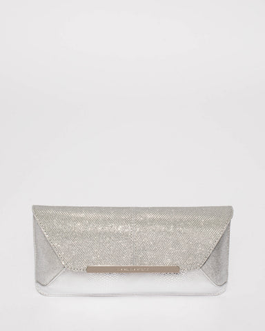 Silver Eden Evening Clutch Bag