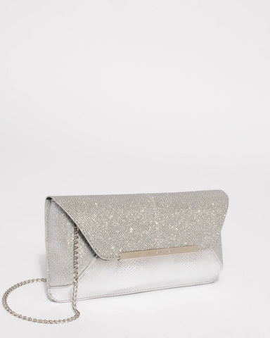Silver Eden Evening Clutch Bag