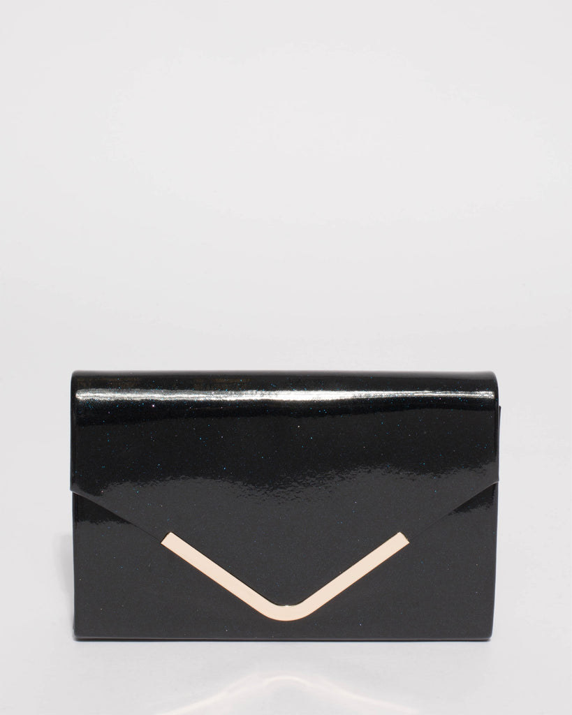 Black Lila Envelope Clutch Bag