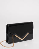 Black Lila Envelope Clutch Bag