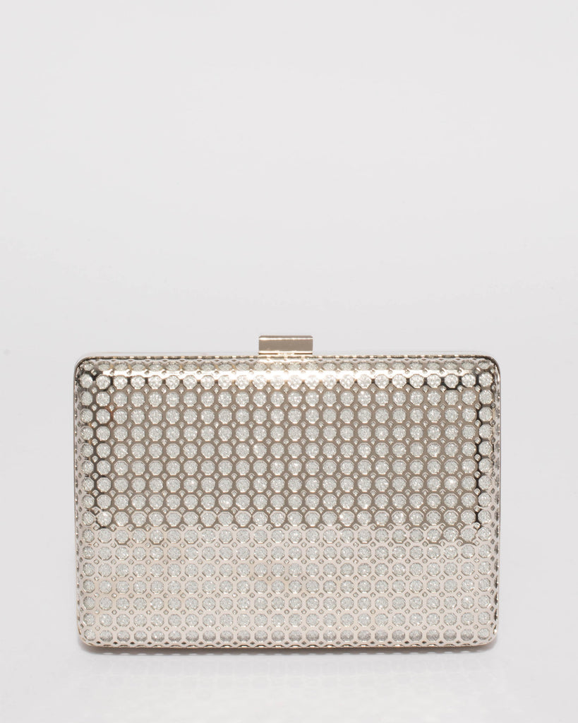 Silver Alana Hardcase Clutch Bag