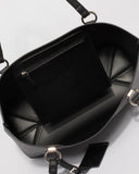 Black Angelina Medium Tote Bag With Silver Hardware