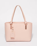 Pink Angelina Medium Tote Bag With Rose Gold Hardware