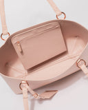 Pink Angelina Medium Tote Bag With Rose Gold Hardware