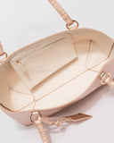 Rose Gold Angelina Medium Tote Bag With Gold Hardware