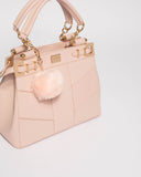 Pink Nadine Pom Pom Tote Bag