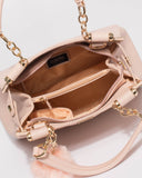 Pink Nadine Pom Pom Tote Bag