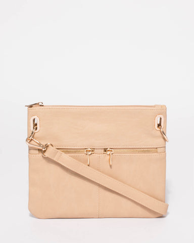 Beige Keya Small Bag With Gold Hardware