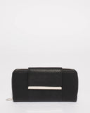 Black Blake Wallet With Silver Hardware