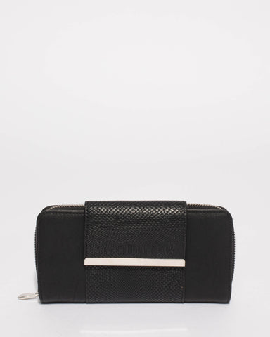 Black Blake Wallet With Silver Hardware