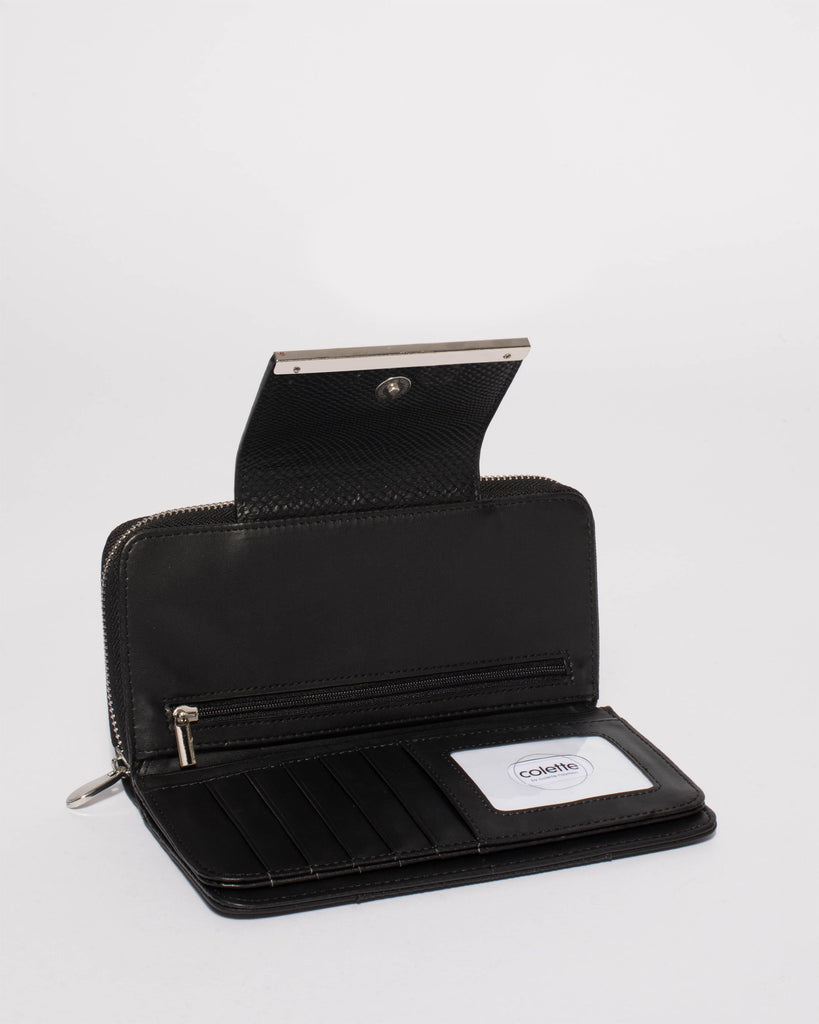 Black Blake Wallet With Silver Hardware