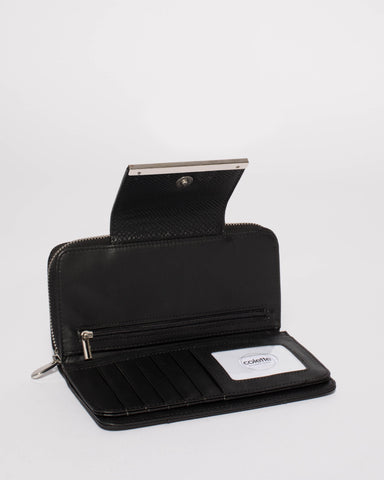 Black Blake Wallet With Silver Hardware