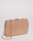 Rose Gold Glitter Ash Hardcase Clutch Bag
