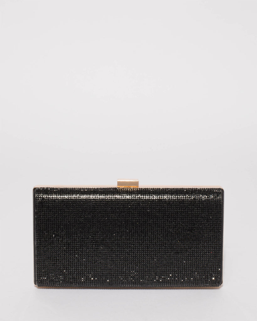 Black Margot Hardware Clutch Bag