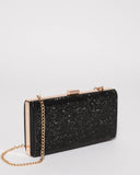 Black Margot Hardware Clutch Bag
