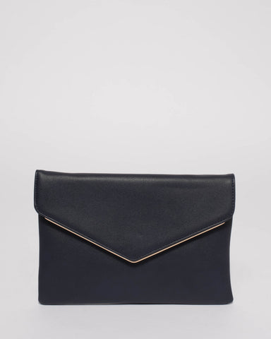 Navy Smooth Samantha Clutch Bag