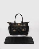 Black Baby Travel Bag With Gold Hardware