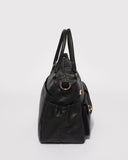Black Baby Travel Bag With Gold Hardware