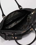 Black Baby Travel Bag With Gold Hardware
