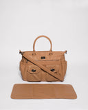 Caramel Baby Travel Bag With Gunmetal Hardware