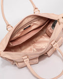 Pink Baby Travel Bag With Gold Hardware