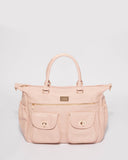 Pink Baby Travel Bag With Gold Hardware