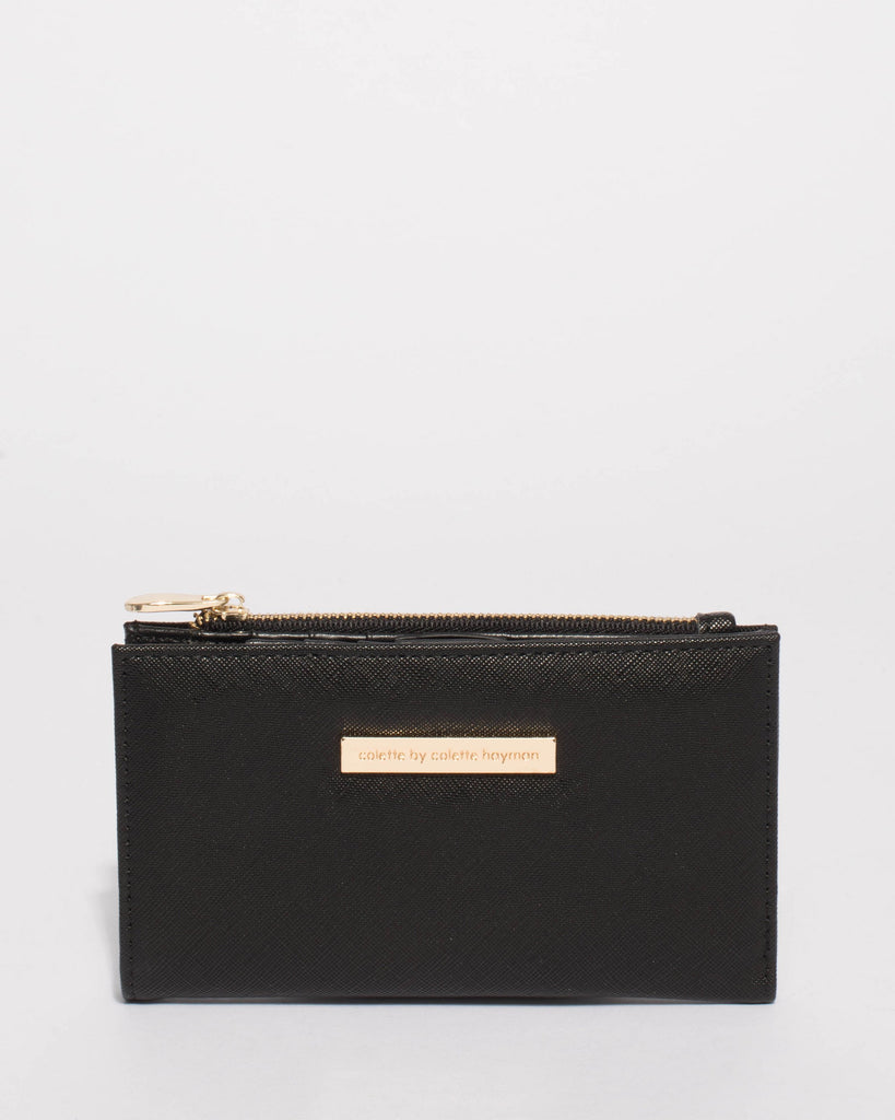 Black Saffiano Selena Zip Wallet