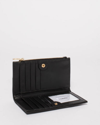 Black Saffiano Selena Zip Wallet
