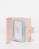 Pink Credit Card Sleeve Purse With Gold Hardware